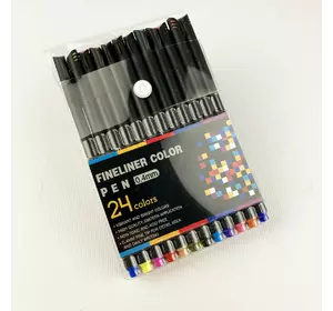 Набор разноцветных линеров ручек Fineliner Color в кейсе 24 цвета профессиональный набор для скетчей