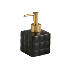 Дозатор для жидкого мыла керамический, диспенсер мыла для ванной комнаты и кухни Черный