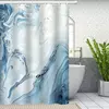 Шторка для ванної кімнати Bathlux 180 x 180 см люкс якість з водовідштовхувальним покриттям, з мармуровим синім візерунком