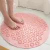 Силіконовий круглий килимок протиковзкий Bathlux на присосках для ванни та душу 55х55 см, Рожевий