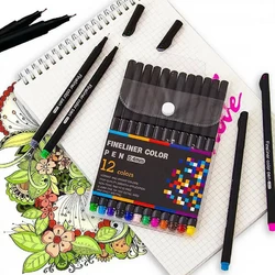 Набор разноцветных линеров Fineliner Color 12 цветов, профессиональный набор линеров для скетчей и рисования!