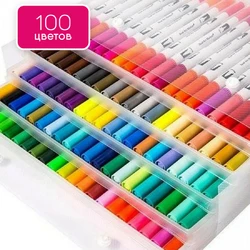 Акварельные маркеры на водной основе для рисования Brush Markers Pens FineLiner 100 цветов, Маркер кисть
