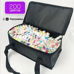 Набор двусторонних маркеров Touch Smooth для скетчинга на спиртовой основе 200 штук Разноцветные