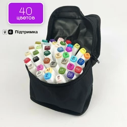 Набор двусторонних маркеров Touch Smooth для скетчинга на спиртовой основе 40 штук Разноцветные