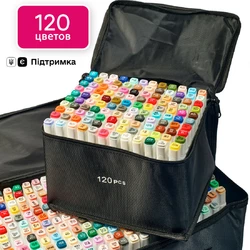 Маркеры TOUCH  Multicolor 120 цветов, набор профессиональных двухсторонних маркеров для скетчинга