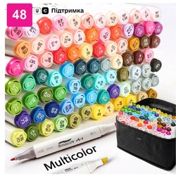 Набор профессиональных двухсторонних маркеров для скетчинга 48 цветов в чехле Touch Multicolor