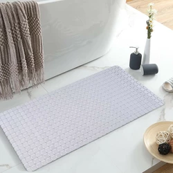 Силіконовий нековзкий килимок для ванни Bathlux гумовий ПВХ, 78х35 см люкс якість Білий