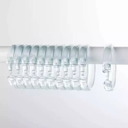 Прозорі кільця для кріплення душової шторки до карнизу Bathlux, пластикові, 12 штук в упаковці