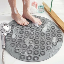 Силіконовий круглий килимок протиковзкий Bathlux на присосках для ванни та душу 55х55 см, Сірий