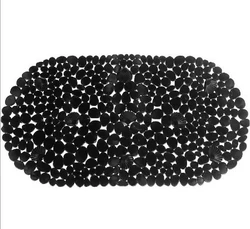 Силіконовий килимок для ванни Bathlux овальної форми, нековзний, люкс якість 69 х 35 см Чорний