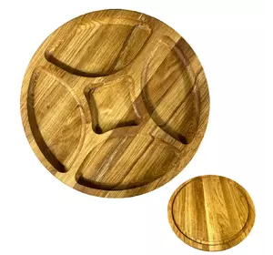 Деревянная тарелка из натурального дерева диаметр 30 см, высота 2 см, тарелка для закусок