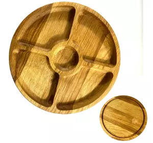 Деревянная тарелка из натурального дерева диаметр 30 см, высота 2 см, тарелка для закусок