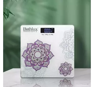 Напольные весы Bathlux супероточные из стекла, до 180 кг с точностью до 100 г, дизайн Classical purple
