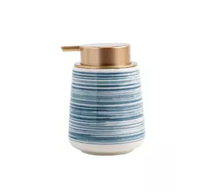 Дозатор керамический для жидкого мыла, моющих средств Bathlux 400 мл, для ванной и кухни Синий