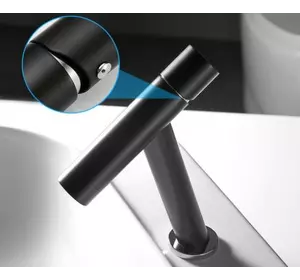 Дизайнерский смеситель для раковины, однорычажный кран горизонтальный монтаж WanFan для ванны Черный-хром