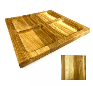 Деревянная тарелка квадратная из натурального дерева, закусочная тарелка 30х30х2,5 см
