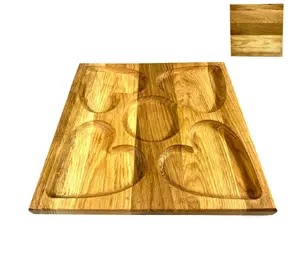 Деревянная тарелка квадратная из натурального дерева, закусочная тарелка 30х30х2,5 см