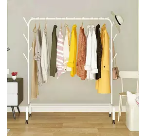Мобильная вешалка для одежды с полкой на колесиках 145х80х42 см, складная вешалка для минмалстических комнат