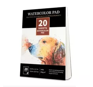 Бумага для акварели Watercolor Pad  А4 21 x 29.7 см, 300 г/м2 20 листов, альбом для рисования и скетчинга