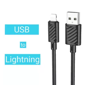 USB Кабель HOCO X88 USB - Lightning для телефона, ноутбука, пк 1М Черный