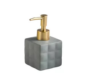 Дозатор для жидкого мыла керамический, диспенсер мыла для ванной комнаты и кухни Серый