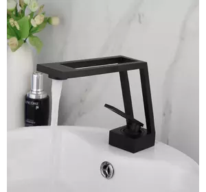 Смеситель современный для умывальника ванной комнаты, латунный смеситель с керамическим картриджем, Черный