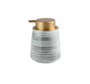 Дозатор керамический для жидкого мыла, моющих средств Bathlux 400 мл, для ванной и кухни Серый