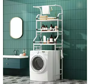 Полка для ванной комнаты над стиральной или сушильной машиной, складная, белая полка 65х160х25 см