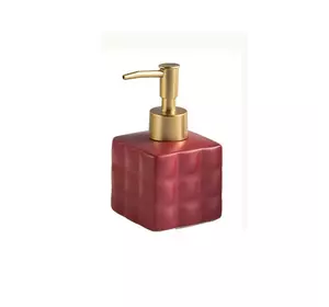 Дозатор для жидкого мыла керамический, диспенсер мыла для ванной комнаты и кухни Красный