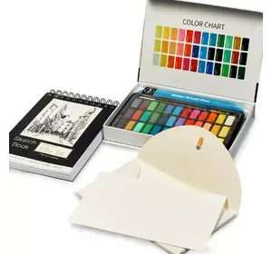 Акция! Набор для рисования акварельные краски с акварельной бумагой + скетчбук на 50 листов А5