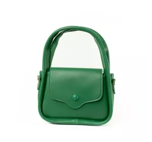 Сумка женская стильная через плечо с ручками и ремешком, сумочка клатч, Зеленый