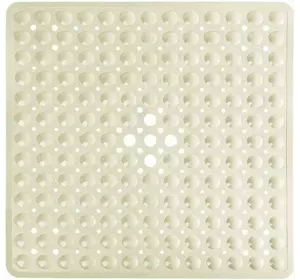 Силиконовый коврик противоскользящий Bathlux на присосках для ванны и душа, квадратный 52*53 см Бежевый