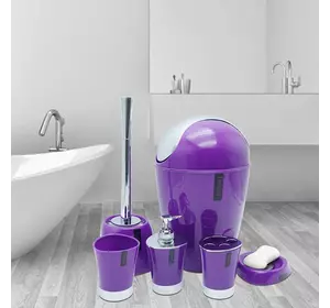 Набір аксесуарів для ванної Bathlux люкс якості , 6 предметів Фіолетовий
