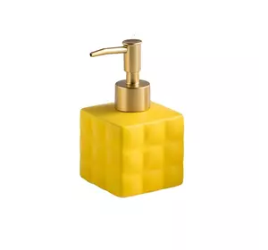 Дозатор для рідкого мила керамічний, диспенсер мила для ванної кумнати та кухні Жовтий