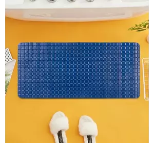 Силіконовий нековзкий килимок Bathlux прямокутний для ванни гумовий ПВХ, люкс якість Синій