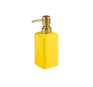 Стильний диспенсер для мила з кераміки на 320 мл, пляшка з дозптором для рідкого мила чи шампуню, Жовтий