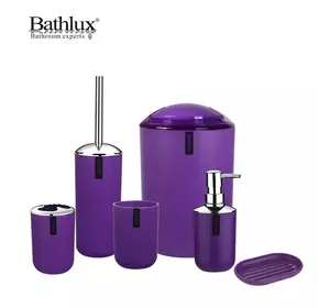 Набір якісних стильних аксесуарів для ванної кімнати Bathlux з 6 предметів, Фіолетовий