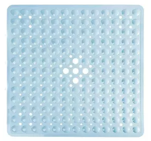 Силіконовий килимок протиковзкий Bathlux на присосках для ванни та душу, квадратний 50х50 см Блакитний