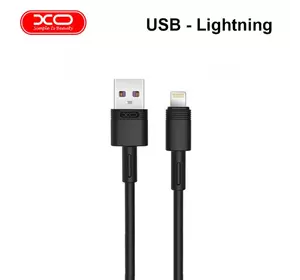 Кабель USB XO NB-Q166 5A USB - Lightning 1М, провід для заряджання телефону Чорний