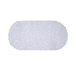 Силіконовий килимок для ванни Bathlux овальної форми, нековзний, люкс якість 69 х 35 см Білий