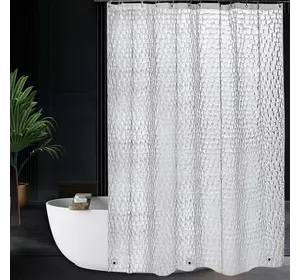 Шторка для ванної кімнати Bathlux 180 x 180 см з водовідштовхувальним покриттям, з геометричним візерунком